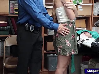 Amateur blonde teen gets fucked for stealing merchandise