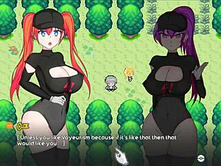 ポケモンパロディゲームで小さな胸とセックスファイトのセックスゲーム