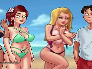 Public display of boobs in Summertimesaga - Cartoon-spel