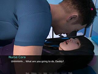 A enfermeira Cora seduz John em um encontro hospitalar animado em 3D