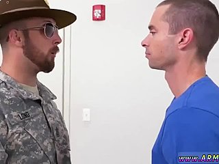 Cumshot and assfucking in a gay military examination film