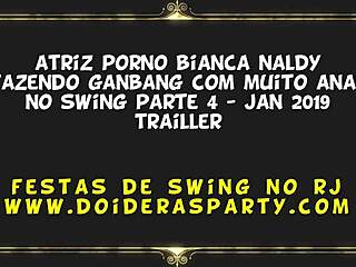 Amateur porn actress Bianca Nady gets gangbanged at swing party in part 4 of the video