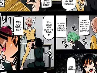 Cartoon hentai threesome with Fubuki and Tatsumaki - uncensored porn