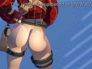 Cartoon porn star shows off her big bubble butt in cowgirl position