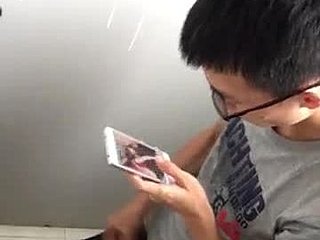 Spying in the Toilet: Asian Gay Handjob Video