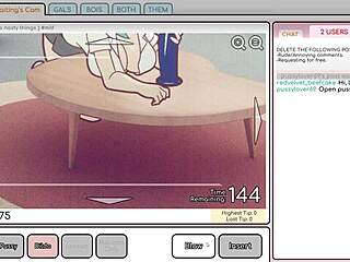 Nicole, une star du jeu hentai aux cheveux bleus, se livre à un jeu torride avec un énorme gode sur webcam