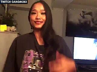 On camera: Asian girl streamer flaunts her big boobs