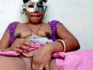 Real Indian wife gets masked and fingered in homemade video