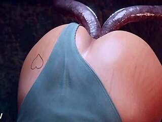 Porn in 3D: Lara Croft's hardcore anal adventure with tentacles