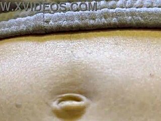 Stomach massage and belly button play in this fetish video