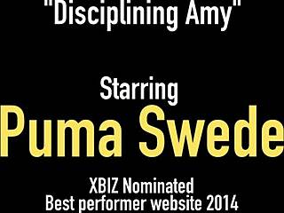Femdom Puma Sweden's strapon fucks Amy Anderssen's big boobs