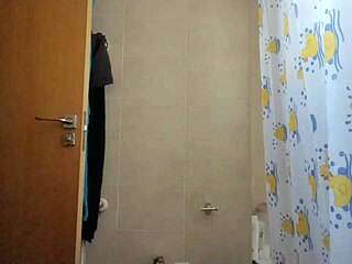 Solo masturbation in the bathroom ends with a cumshot