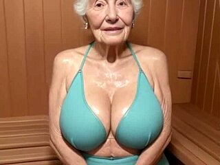 Porno comic în 3D cu bunica și bunica într-o saună fierbinte