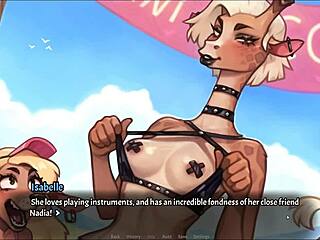 Permainan hentai berbulu: Puteri Miyu bersaing dalam pertandingan bikini nakal dengan peserta futanari yang lain