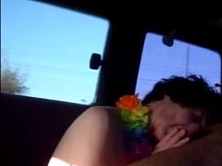 Cuckold's Public Orgasm: A Voyeur Witnesses It in Car